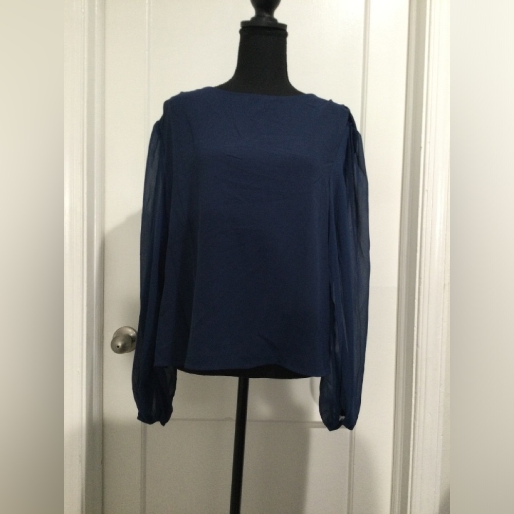 Navy blue dark long sleeve shirt
